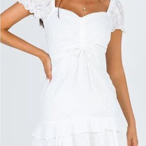 Princess Polly White Ruffle Mini Dress